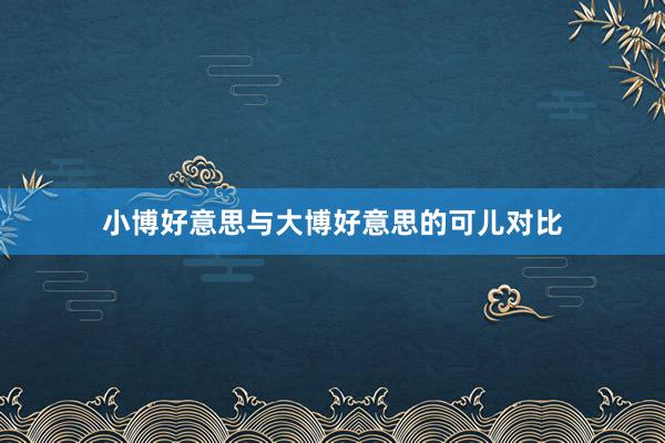 小博好意思与大博好意思的可儿对比